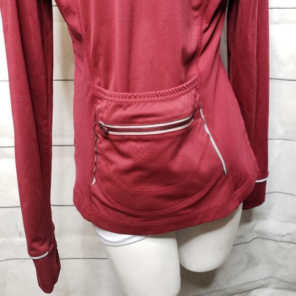 Athleta reflective track jacket maroon grey medium - Picture 5 of 7